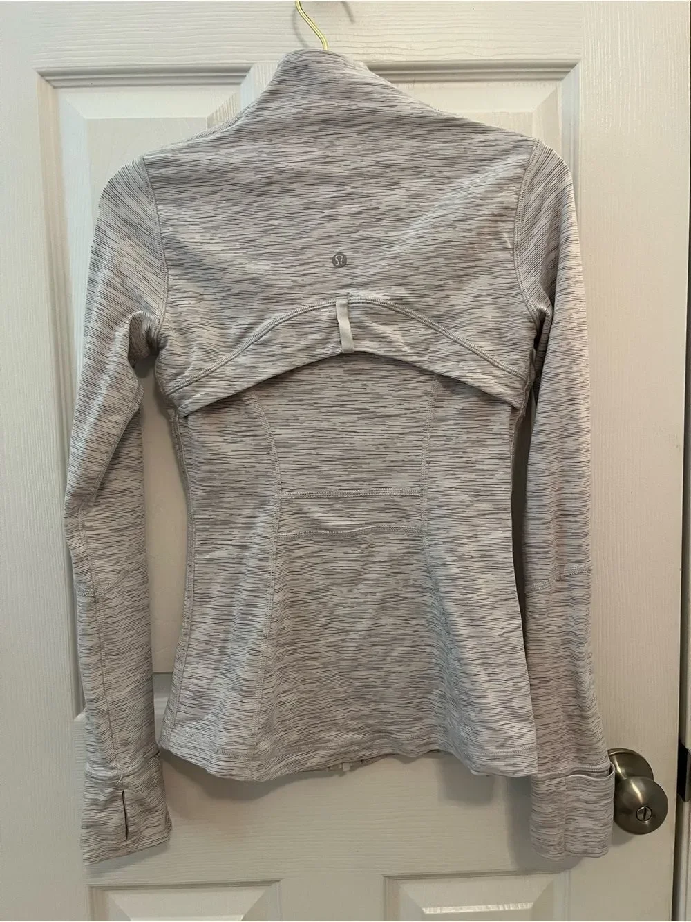 Lululemon Define Jacket Heathered Gray Space Dye Zip Up Thumbhole Size 4